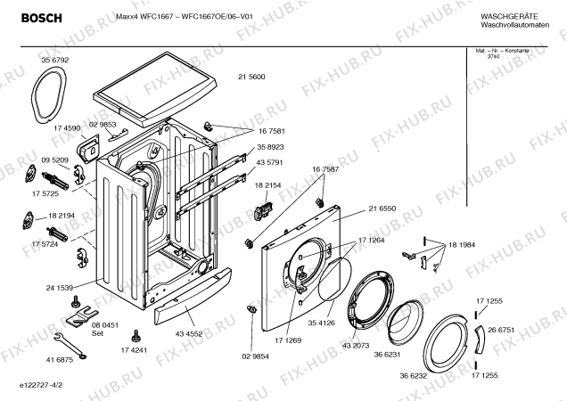 Схема №3 WFC1667OE Maxx4 WFC1667 с изображением Таблица программ для стиралки Bosch 00590942