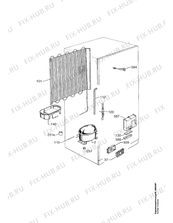 Взрыв-схема холодильника Aeg KFI52900 BLOMBERG - Схема узла Refrigerator cooling system