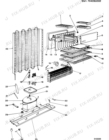Взрыв-схема холодильника Ariston NF3003TELUK (F000703) - Схема узла