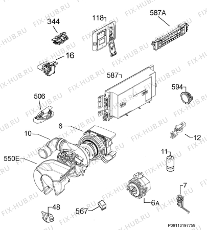 Схема №12 F67702IM0P с изображением Сенсорная панель для посудомойки Aeg 8088621142