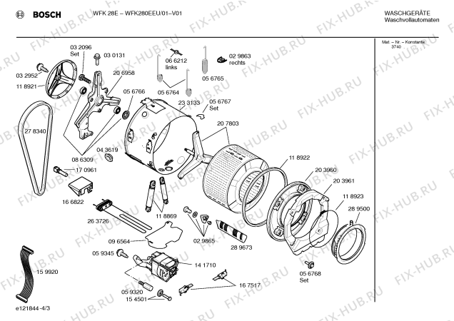 Схема №4 WFK280EEU WFK280E с изображением Панель управления для стиральной машины Bosch 00360292