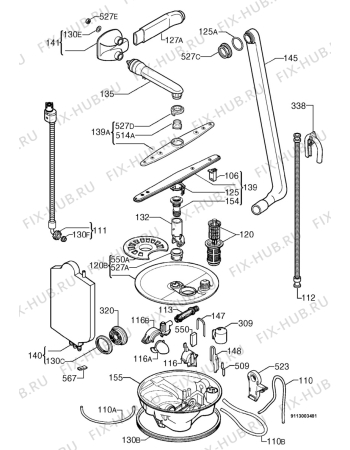 Взрыв-схема посудомоечной машины Rex RPK3X - Схема узла Hydraulic System 272