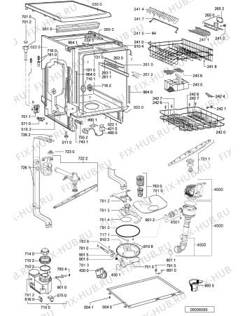 Взрыв-схема посудомоечной машины Whirlpool ADP 4665/8 WH - Схема узла