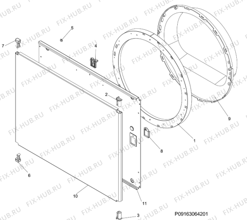 Взрыв-схема стиральной машины Electrolux TWSL5M100 - Схема узла Door 003