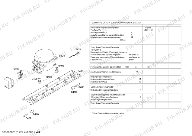 Взрыв-схема холодильника Siemens KD49NV04NE - Схема узла 04