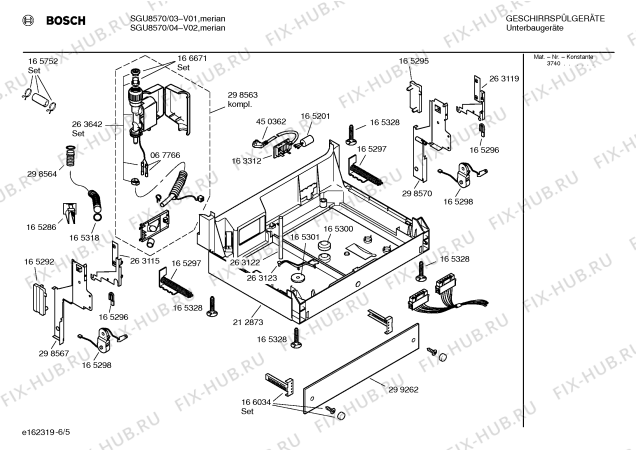 Взрыв-схема посудомоечной машины Bosch SGU8570 - Схема узла 05