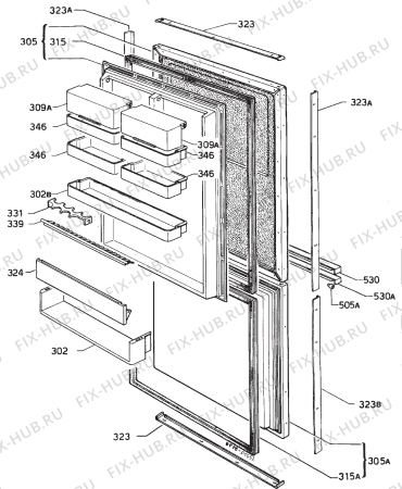 Взрыв-схема холодильника Rex RK3150.1PR - Схема узла Cooling system 017