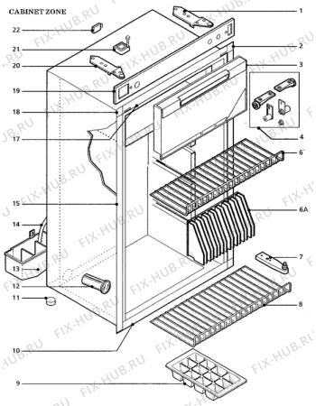 Взрыв-схема холодильника Electrolux RM2291 - Схема узла Cabinet + armatures