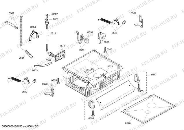 Взрыв-схема посудомоечной машины Siemens SE23E222EU - Схема узла 05