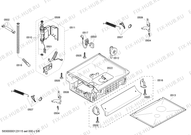 Взрыв-схема посудомоечной машины Bosch SGS46E42EU - Схема узла 05