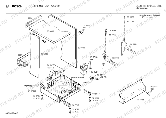 Взрыв-схема посудомоечной машины Bosch SPS2462TC - Схема узла 03