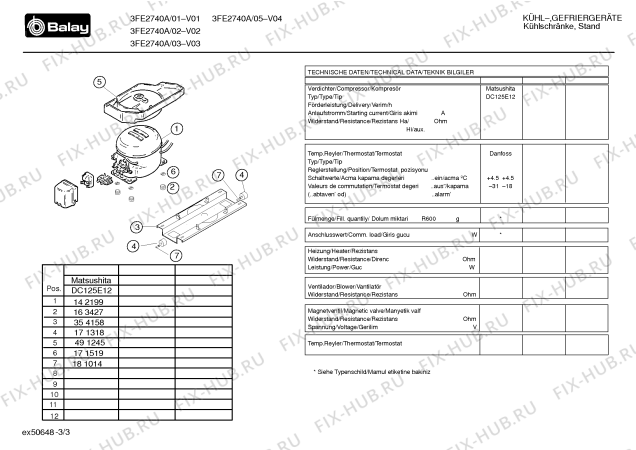 Взрыв-схема холодильника Balay 3FE2740A - Схема узла 03