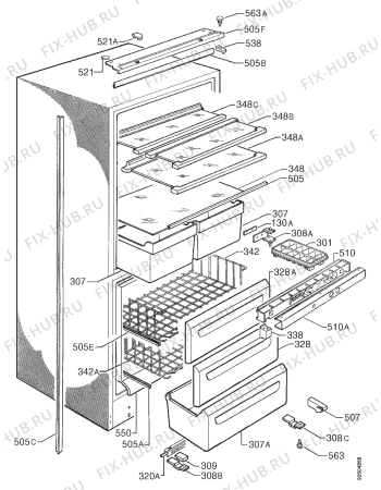 Взрыв-схема холодильника Electrolux ER8034I - Схема узла Housing 001