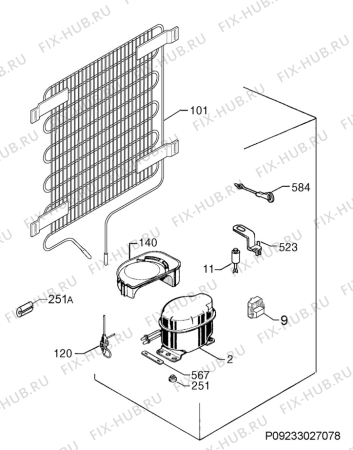 Взрыв-схема холодильника Aeg Electrolux SKS68849F0 - Схема узла Cooling system 017