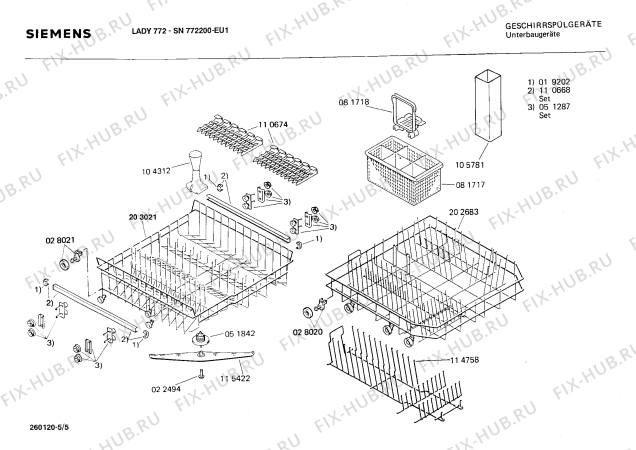Взрыв-схема посудомоечной машины Siemens SN772200 - Схема узла 05
