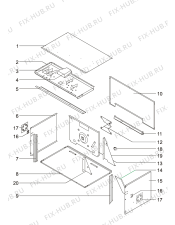 Взрыв-схема плиты (духовки) Aeg Electrolux B8139-4M - Схема узла Housing 001