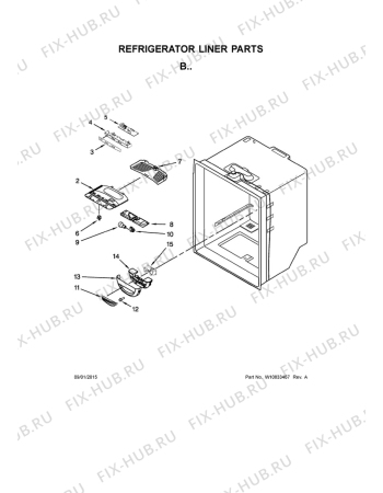 Схема №6 5VGF25SNEA с изображением Винтик для холодильной камеры Whirlpool 482000090600