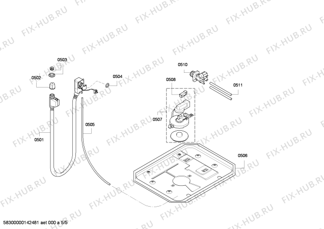 Взрыв-схема стиральной машины Siemens WM14E493FG E14.49 varioPerfect - Схема узла 05