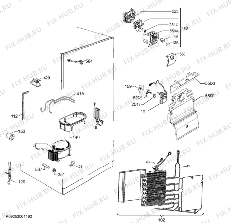 Взрыв-схема холодильника Electrolux EN3853OOX - Схема узла Cooling system 017