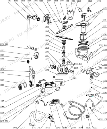 Схема №3 DW67W с изображением Держатель для электропосудомоечной машины DELONGHI DAU1590090