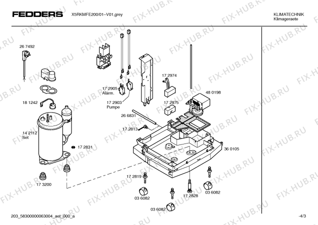 Схема №3 X5RKMFE200 Fedders с изображением Инструкция по эксплуатации для сплит-системы Bosch 00529604