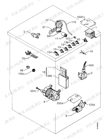 Взрыв-схема стиральной машины Zanussi FLS1086 - Схема узла Electrical equipment