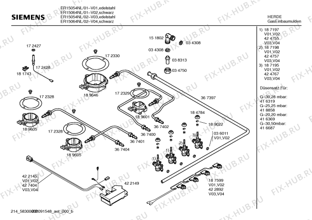 Схема №2 ER15053NL Siemens с изображением Варочная панель для плиты (духовки) Siemens 00219030
