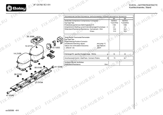 Схема №3 3FG577F2 с изображением Шильдик для холодильника Bosch 00188216