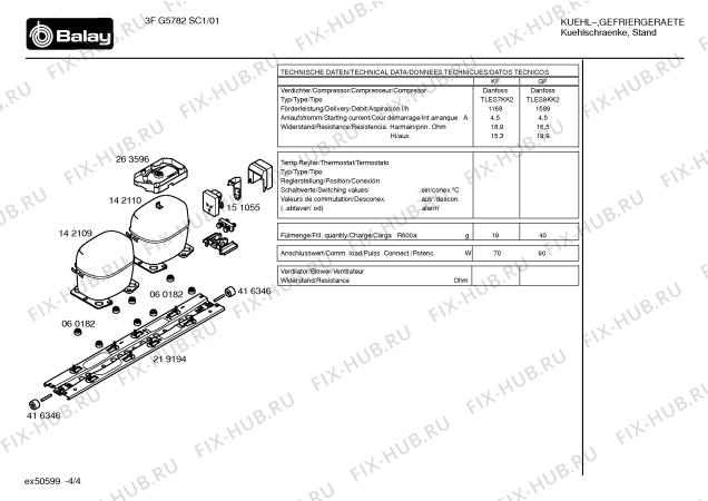 Схема №3 3FG5782SC1 с изображением Дверь для холодильной камеры Bosch 00236809