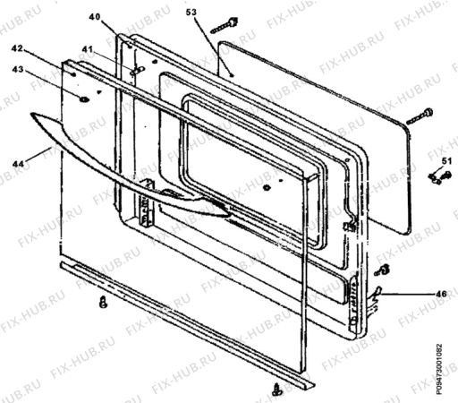 Взрыв-схема плиты (духовки) Zanker GB904LTC - Схема узла Section 3
