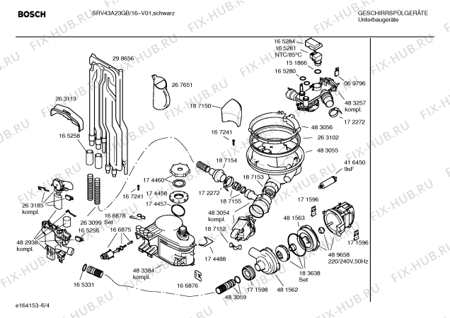 Взрыв-схема посудомоечной машины Bosch SRV43A23GB - Схема узла 04