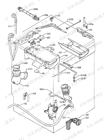 Взрыв-схема стиральной машины Zanussi FJ1406H - Схема узла Water equipment