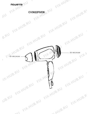 Схема №1 CV3622Y0/D8 с изображением Наконечник для электрофена Rowenta CS-00124164