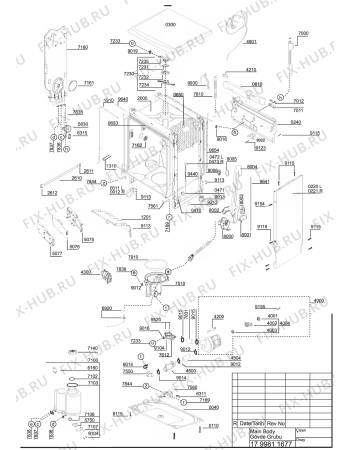 Взрыв-схема посудомоечной машины Beko GSN 1580 A (7615583342) - EXPLODED VIEW (MAIN BODY)