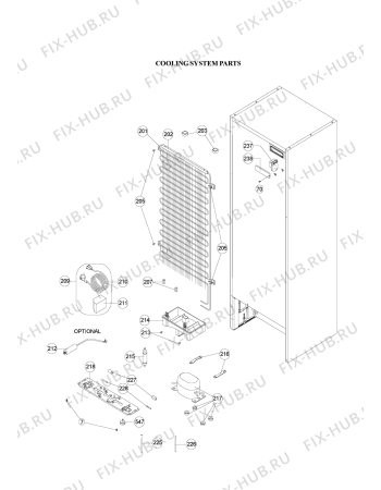 Схема №3 WTH4714 A+M с изображением Уплотнение для холодильной камеры Whirlpool 482000020259