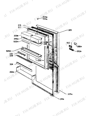 Взрыв-схема холодильника Zanussi ZI922/9 - Схема узла Refrigerator door