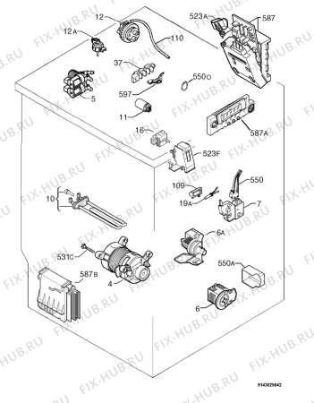 Взрыв-схема стиральной машины Rex Electrolux R8400TS - Схема узла Electrical equipment 268