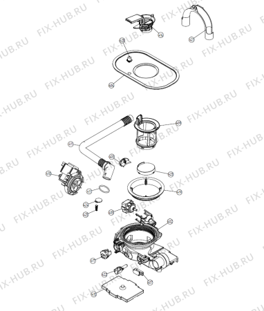 Взрыв-схема посудомоечной машины Asko D5906W (478019, DW16.C) - Схема узла 04