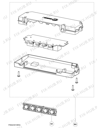 Взрыв-схема вытяжки Zanussi ZHC86541XA - Схема узла Command panel 037