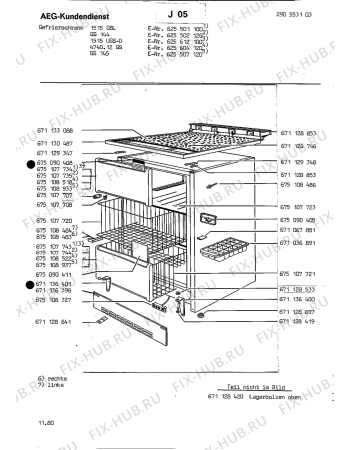 Взрыв-схема холодильника Aeg 144 - Схема узла Section1