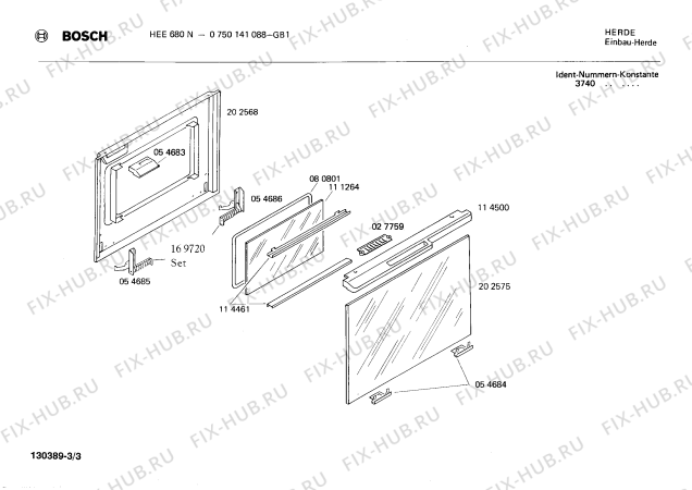 Взрыв-схема плиты (духовки) Bosch 0750141088 HEE680N - Схема узла 03