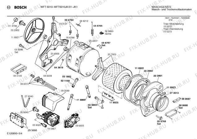 Взрыв-схема стиральной машины Bosch WFT6010JK WFT6010 - Схема узла 04