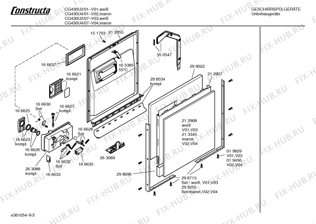 Взрыв-схема посудомоечной машины Constructa CG430U4 - Схема узла 02