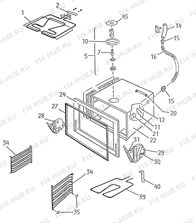 Взрыв-схема плиты (духовки) Zanussi ZS66 - Схема узла H10 Main Oven Cavity (large)