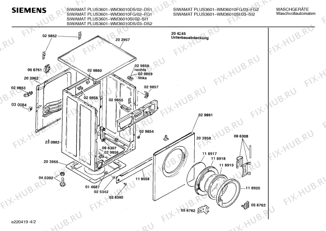 Схема №4 WM36010SI SIWAMAT PLUS 3601 с изображением Панель управления для стиралки Siemens 00119997