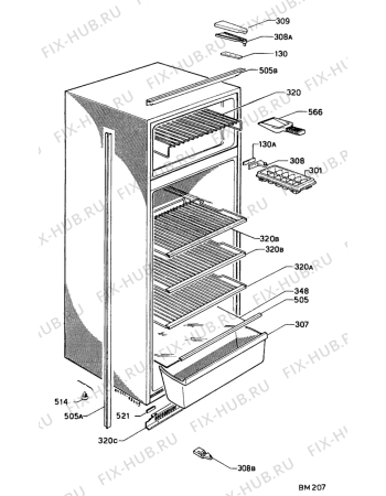 Взрыв-схема холодильника Zanussi ZI2300/2T - Схема узла Housing 001