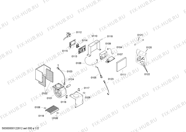 Схема №2 AH530790 с изображением Монтажный набор для вытяжки Bosch 00483001
