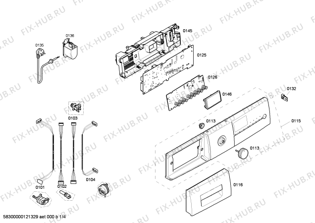 Схема №3 WM14E421NL E14.42 с изображением Панель управления для стиралки Siemens 00669602