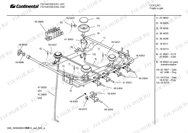 Взрыв-схема плиты (духовки) Continental FEF44F25ED - Схема узла 04