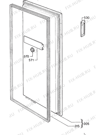 Взрыв-схема холодильника Zanussi ZVC200S - Схема узла Door 003